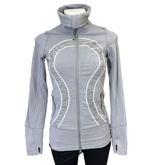 Lululemon In Stride Jacket Full Zip Fossil Gray‎ Wee Are From Space Sz 2 - Picture 1 of 10